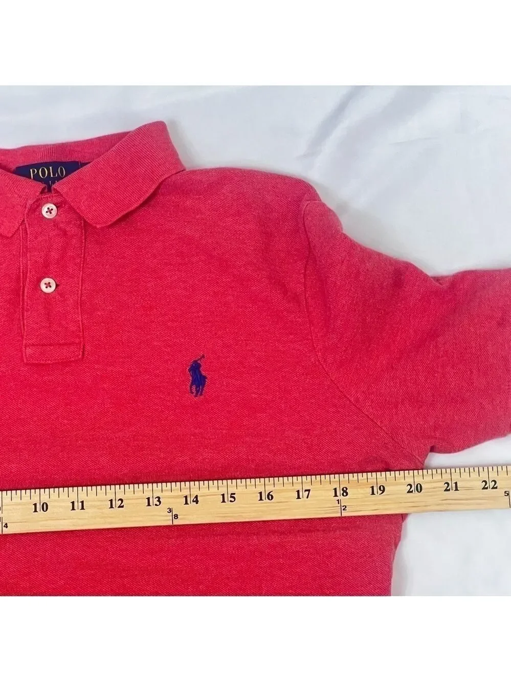 Polo Ralph Lauren Men Salmon Red Polo Collar Short Sleeve Pullover Shirt Size M
